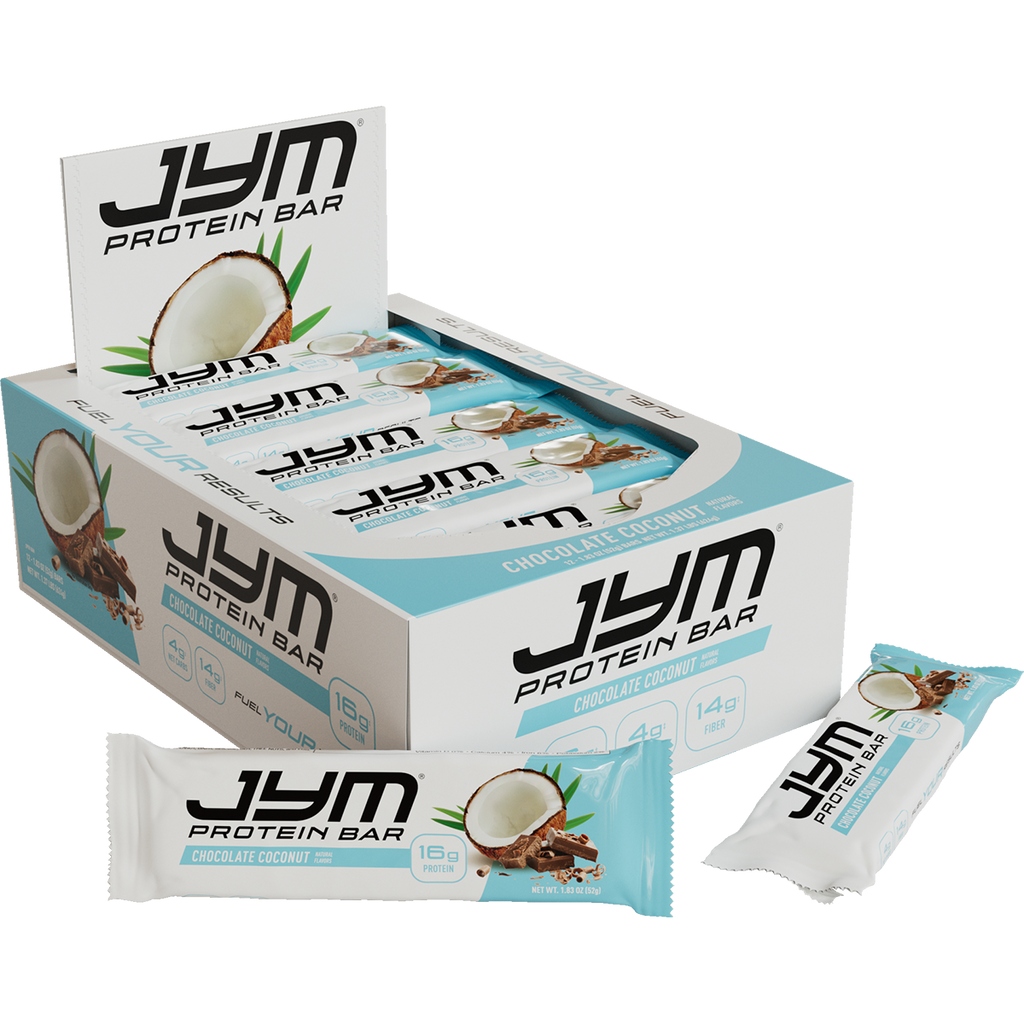 JYM Protein Bars box for Chocolate Coconut