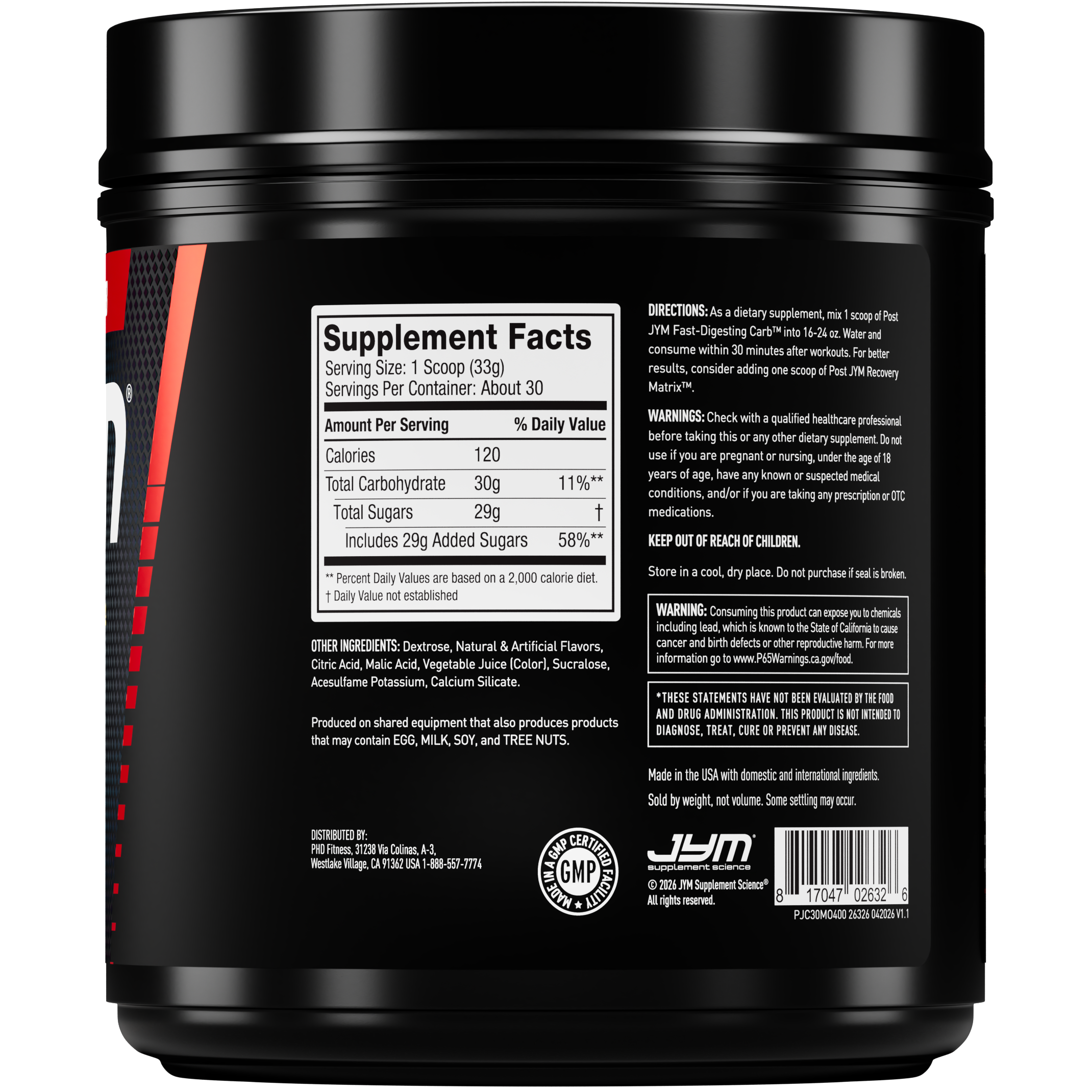 Post JYM Dextrose Carbs - image 8 of 9