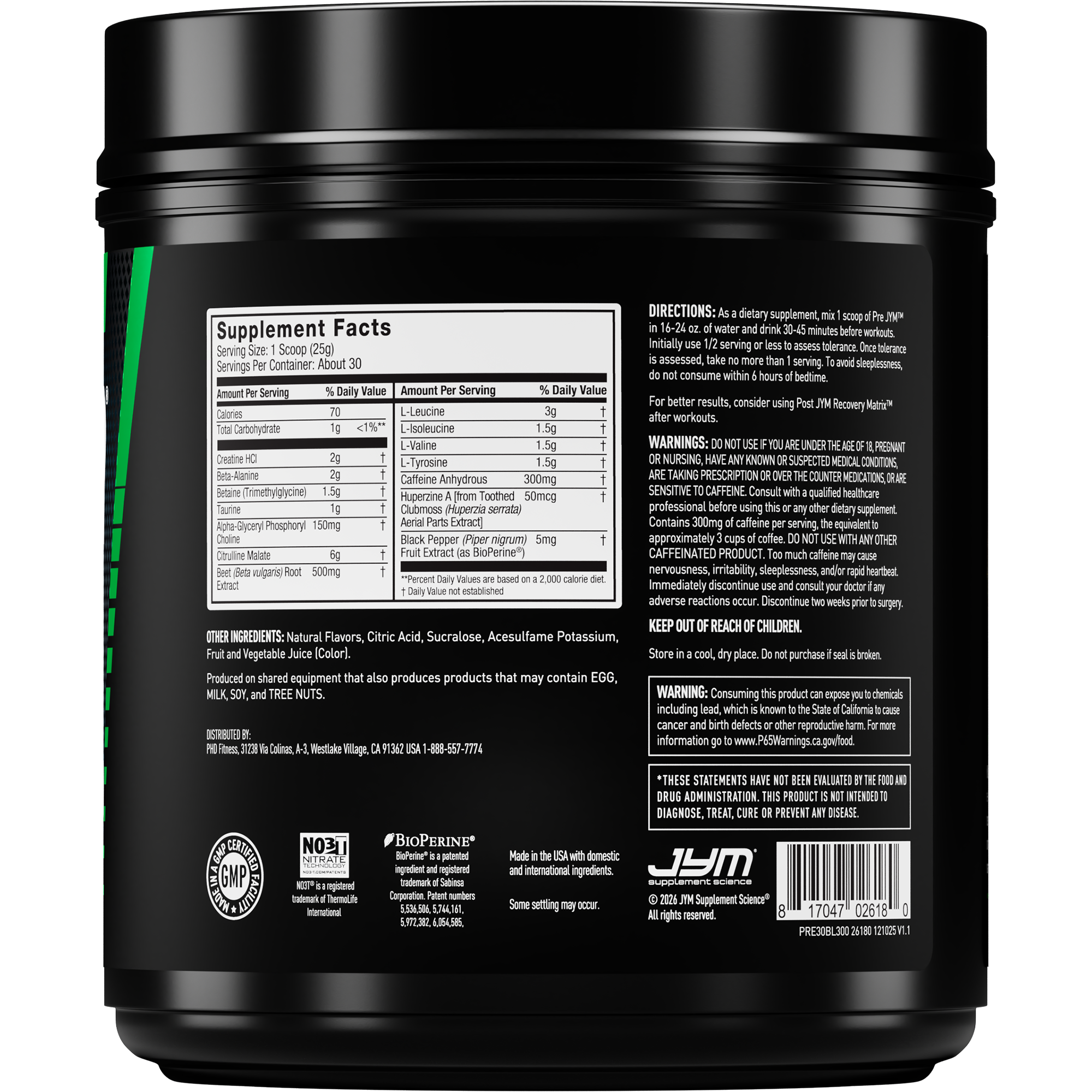 Pre JYM High-Performance Pre-Workout