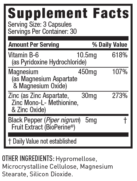 ZMA® JYM Zinc and Magnesium Supplement Facts