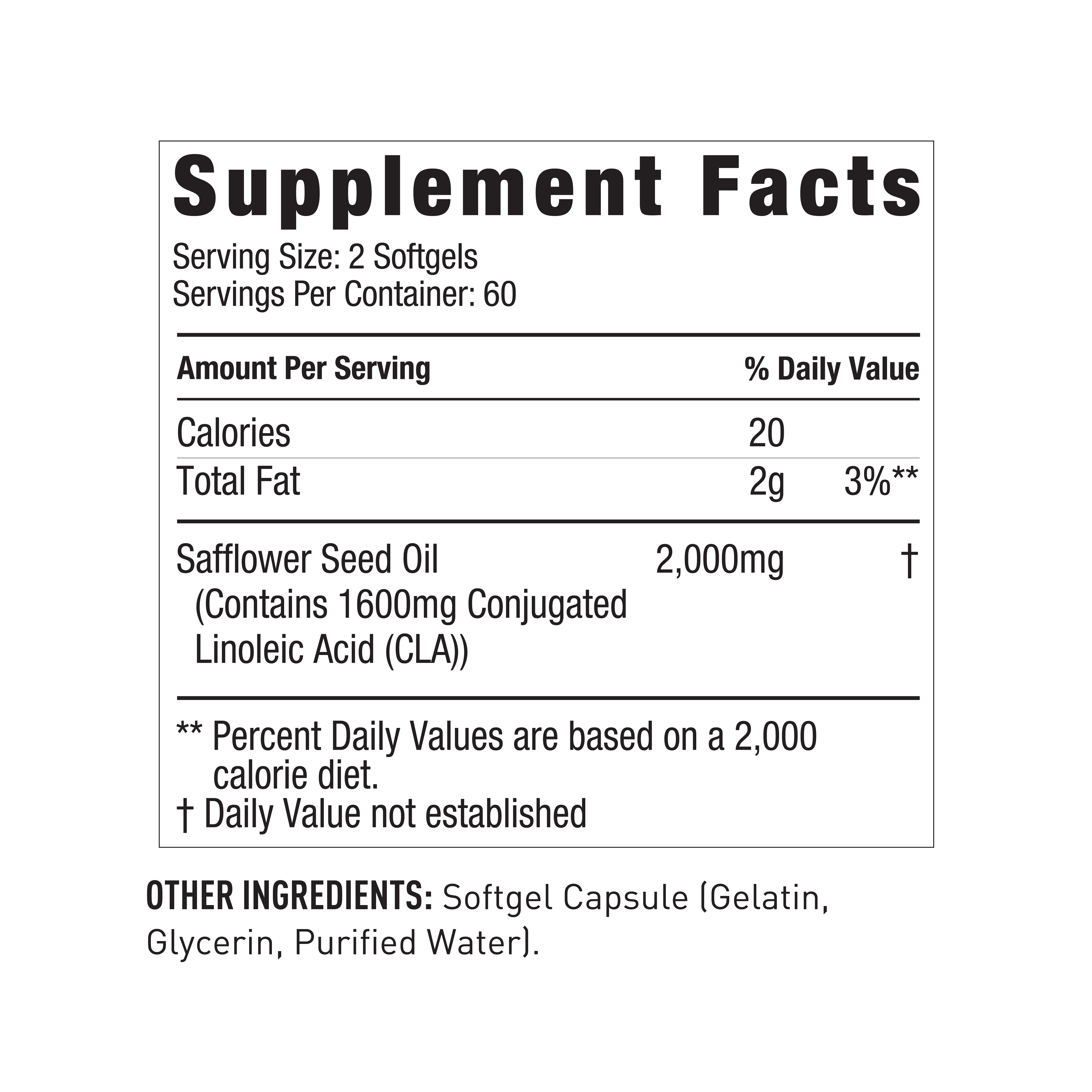 JYM CLA Supplement Facts