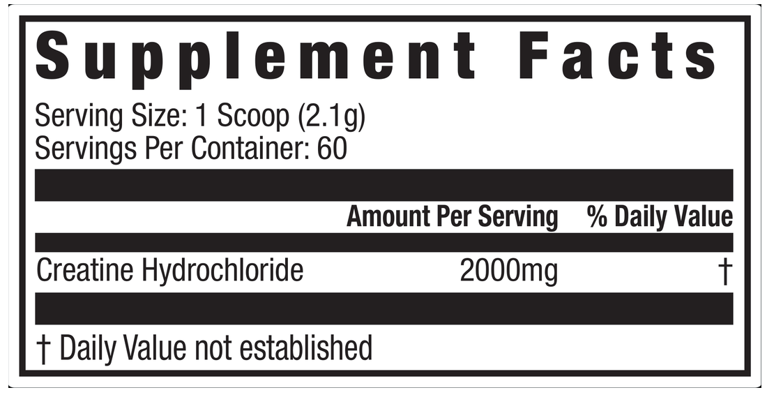 Creatine HCl Powder Supplement Facts