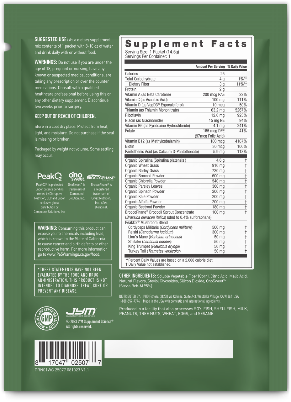 JYM Greens Sample