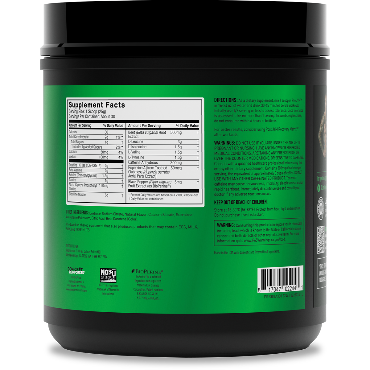 Pre JYM HighPerformance PreWorkout Jym