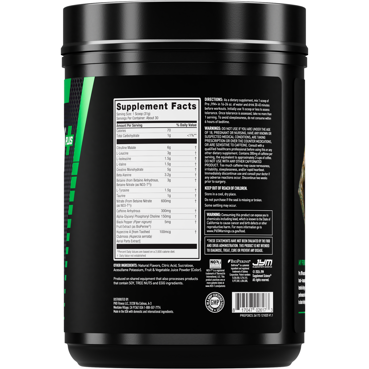 Jym Guide Pre JYM Plus Pre-Workout