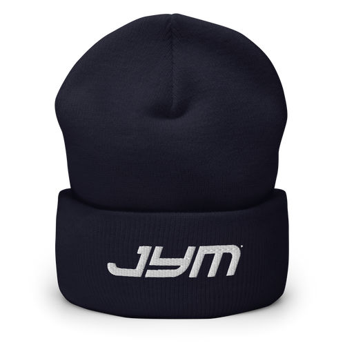 JYM Cuffed Logo Beanie – Navy