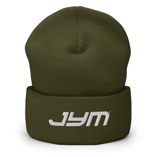 JYM Cuffed Logo Beanie – Olive