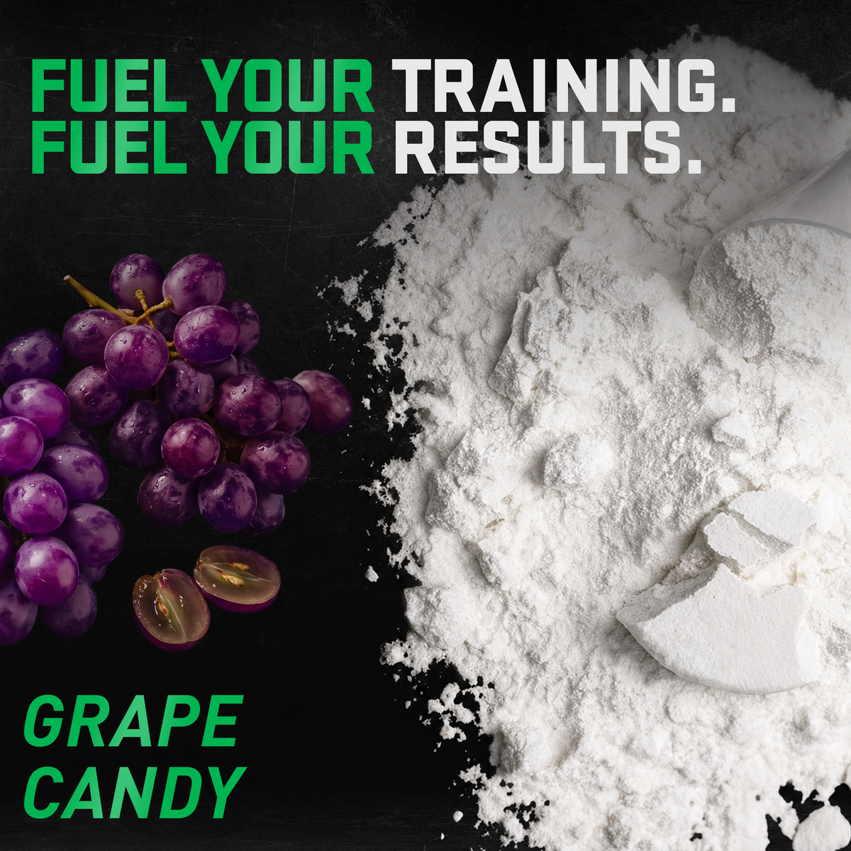 Pre JYM Grape Candy powder with purple grapes: "Fuel your training. Fuel your results." - image 9 of 93