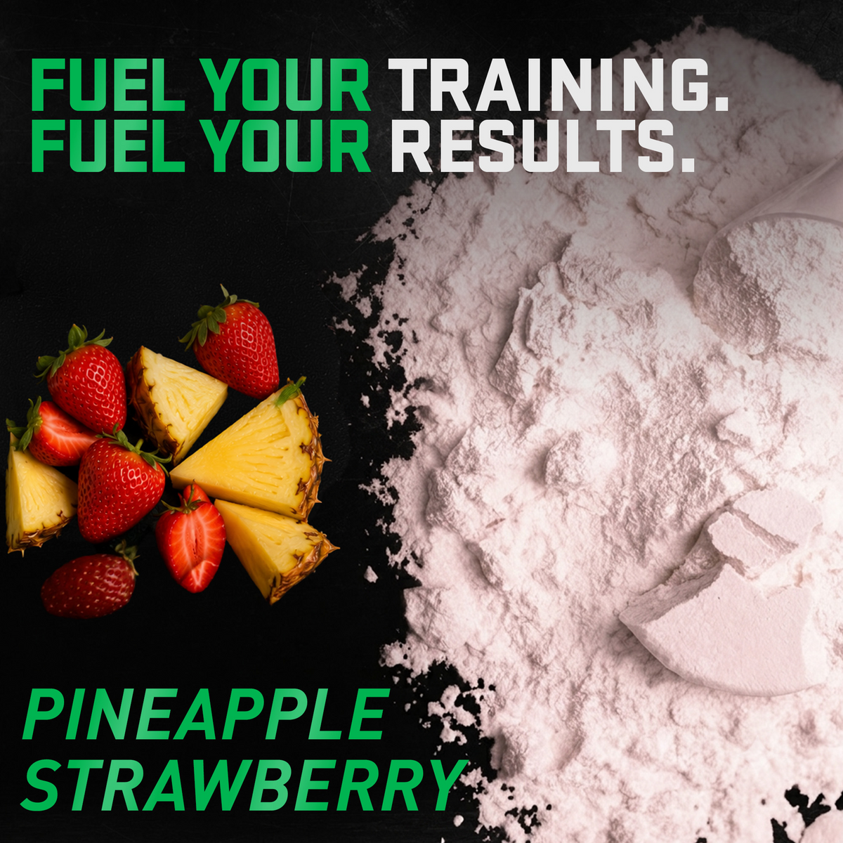 Pre JYM Pineapple Strawberry powder with pineapple and strawberries: "Fuel your training. Fuel your results." - image 71 of 93