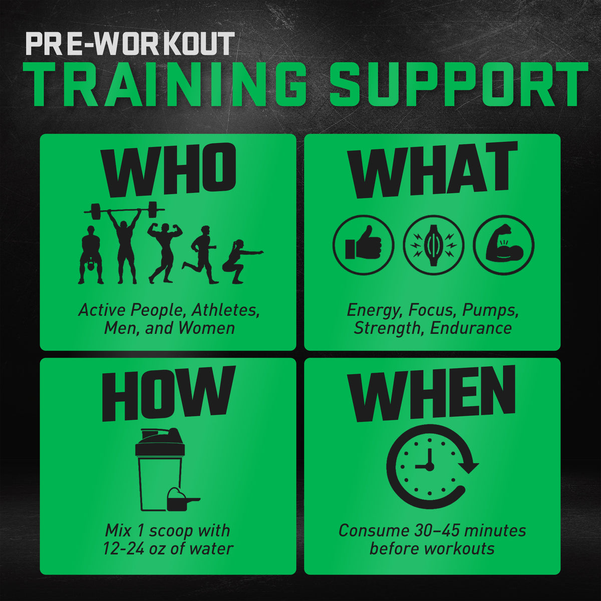 Pre JYM Plus how to use: for active people and athletes. Mix 1 scoop with 12-24 oz of water 30-45 minutes before workouts. - image 22 of 37