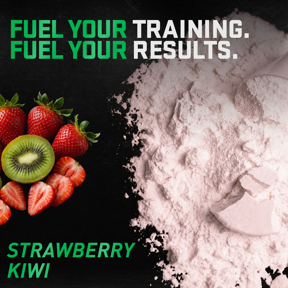 Pre JYM Strawberry Kiwi powder with strawberries and kiwi: "Fuel your training. Fuel your results." - image 54 of 93
