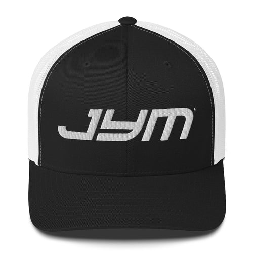 JYM Logo Snapback Hat – Black/ White