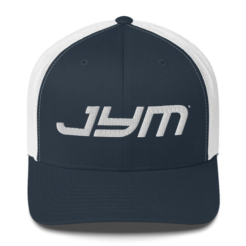 JYM Logo Snapback Hat – Navy/ White