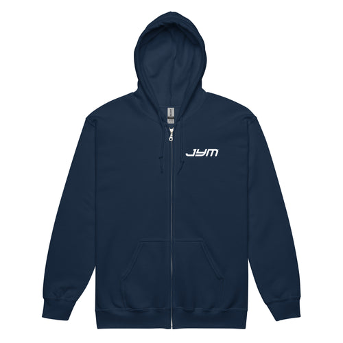 JYM Heavy Blend Logo Full Zip Hoodie – Navy / S