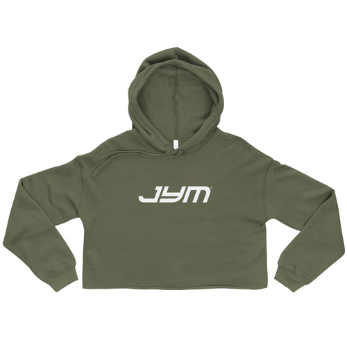 JYM Women's Cropped Logo Hoodie – Military Green / S